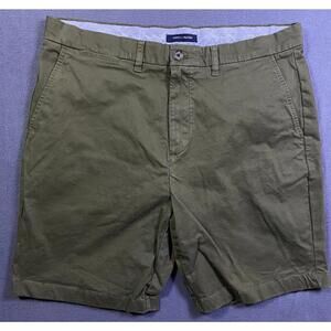 TOMMY HILFIGER FLEX 9" INSEAM CLASSIC FIT FLAT FRONT SHORTS Green Size 36 Beach
